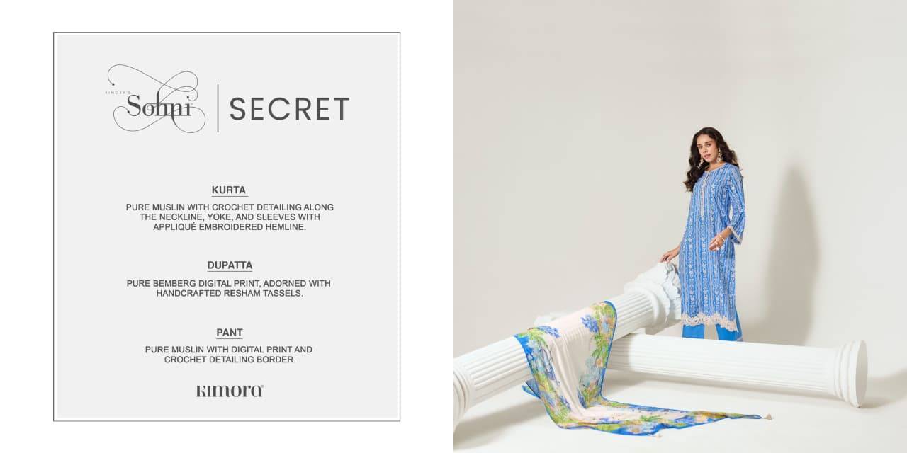 Secret By Kimora suit 901 to 904 Series Stylish Beautiful Colourful Muslin Dresses At Wholesale Price